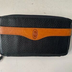 VINTAGE DOONEY & BOURKE PEBBLE LEATHER WALLET TOP GRAIN LEATHER TRIM